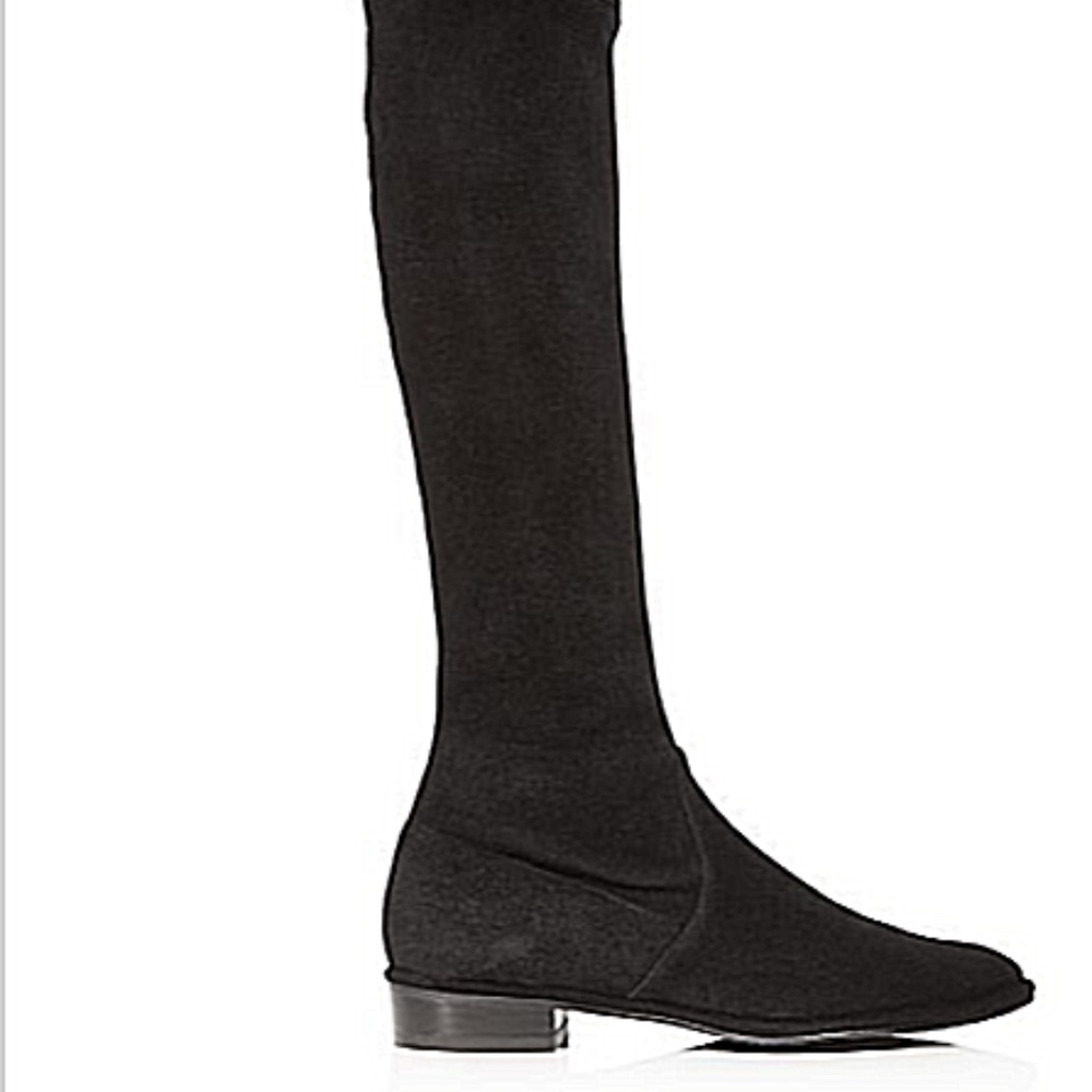 NWT Stuart Weitzman Lowland Stretch Suede Over-the-Knee Boots Black 7.5 - Picture 4 of 8